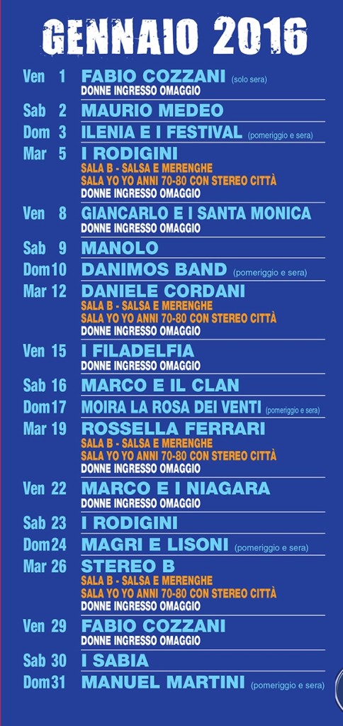 HOLLYWOOD gennaio 2016 orchestre