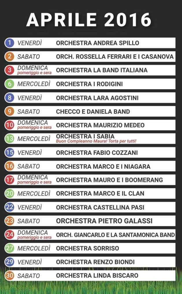MELODI APRILE 2016