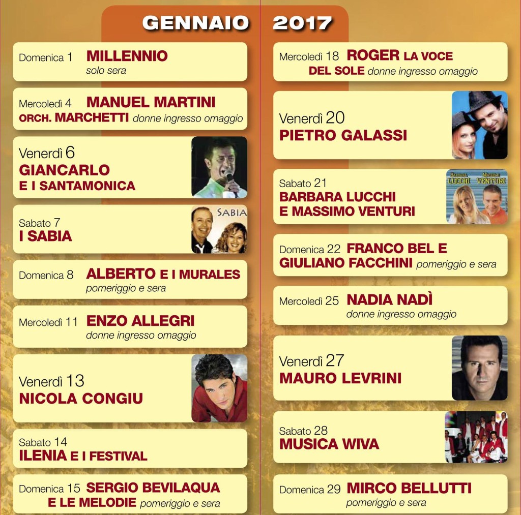 GENNAIO 2017 ORCHESTRE