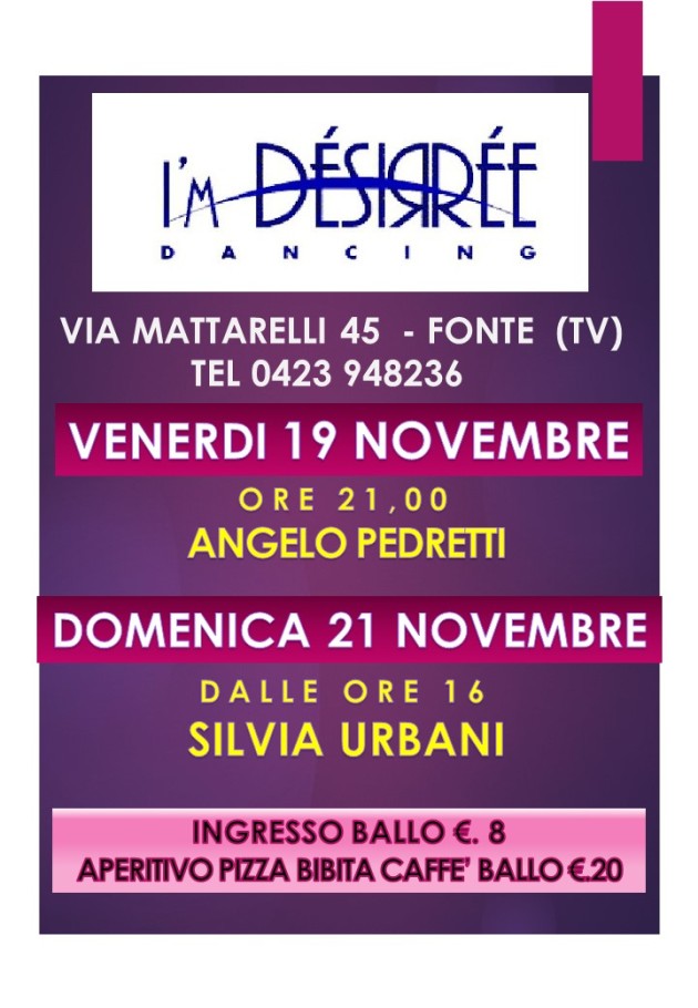 DAL 15 AL 21 NIOVEMBRE