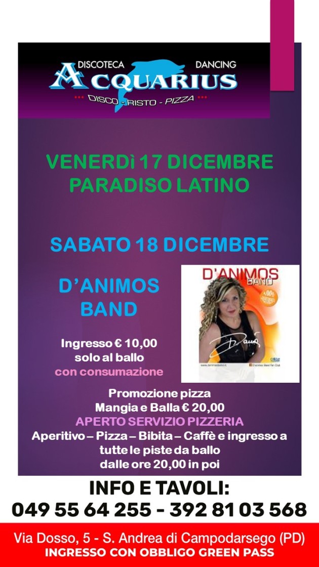 ACQUARIUS DAL 17 DIC