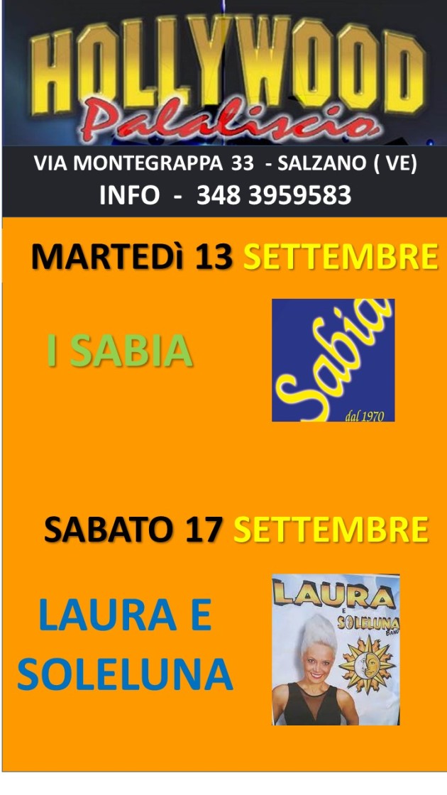 HOLLYWOOD APERTURA SETTEMBRE